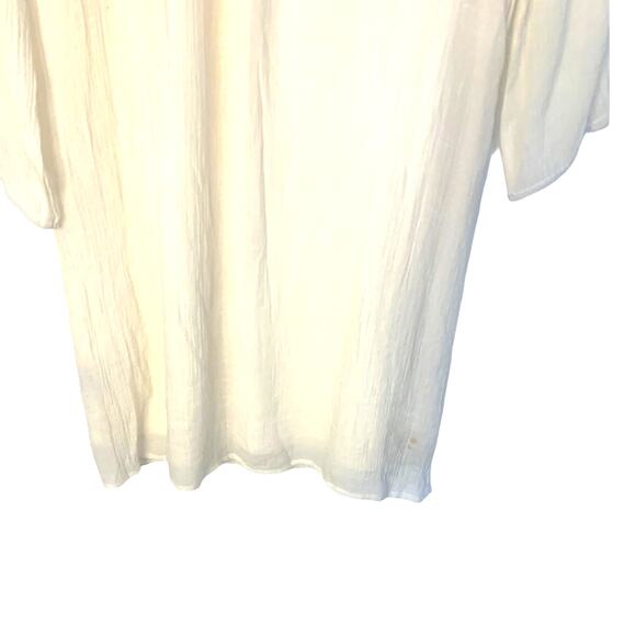 Anthropologie Mine Mini Minimalist  Dress M Ivory Chiffon Crochet Lace Coastal - Picture 6 of 7